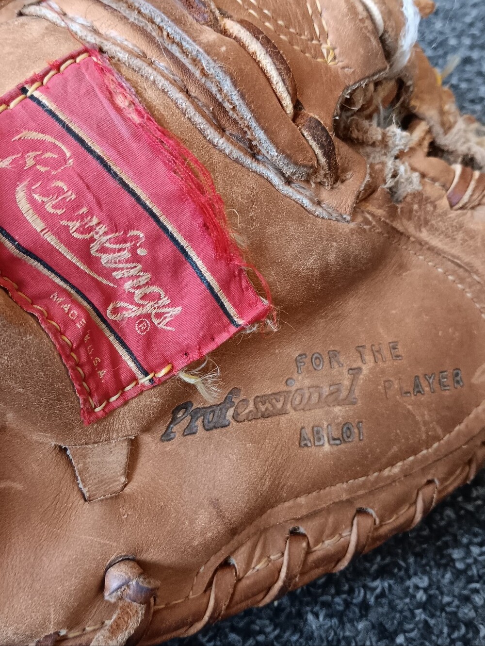 USA Rawlings Vintage Johnny Bench Leather Catchers Mitt, Baseball, Sports Glove - Picture 10 of 16